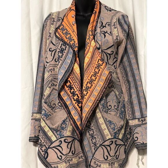 GREAT CONDITION stunning Birdie James AUTHENTIC CHIC embroidery cardigan SIZE ME - Picture 2 of 10